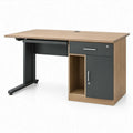 Bureau 120 x 60 x 74 cm met afsluitbare lade, kastdeur en toetsenbordlade - Eikenkleurig/Antraciet
