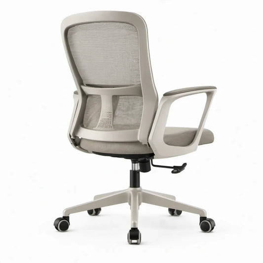 Ergonomische bureaustoel grijs/lichtgrijs/zwart met verstelbare zithoogte, 63 x 63 x 96-106 cm